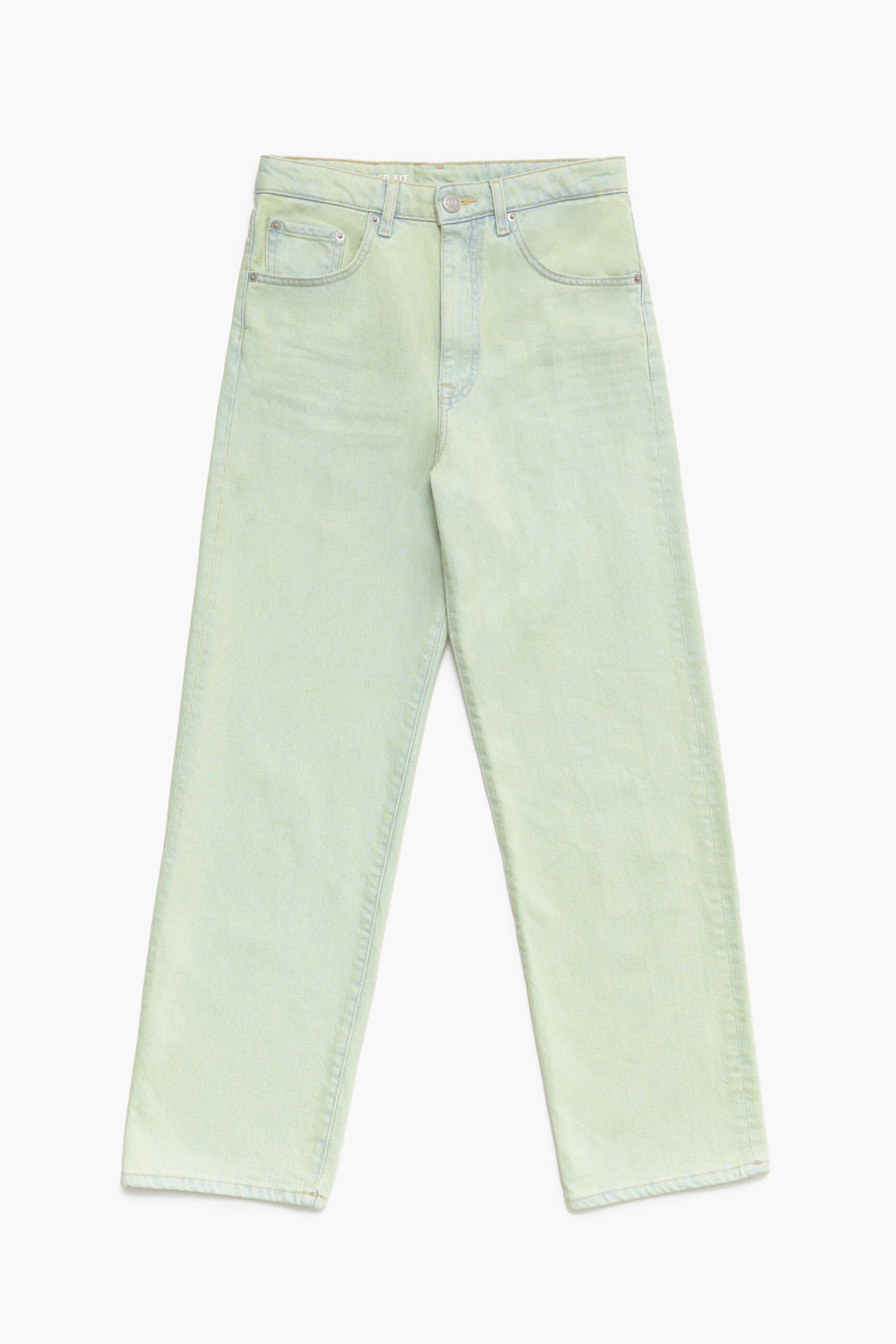 Calça Jeans Reta Cropped - Verde Menta