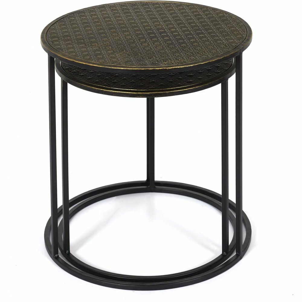 Tables gigognes en métal martelé mirage (lot de 2)