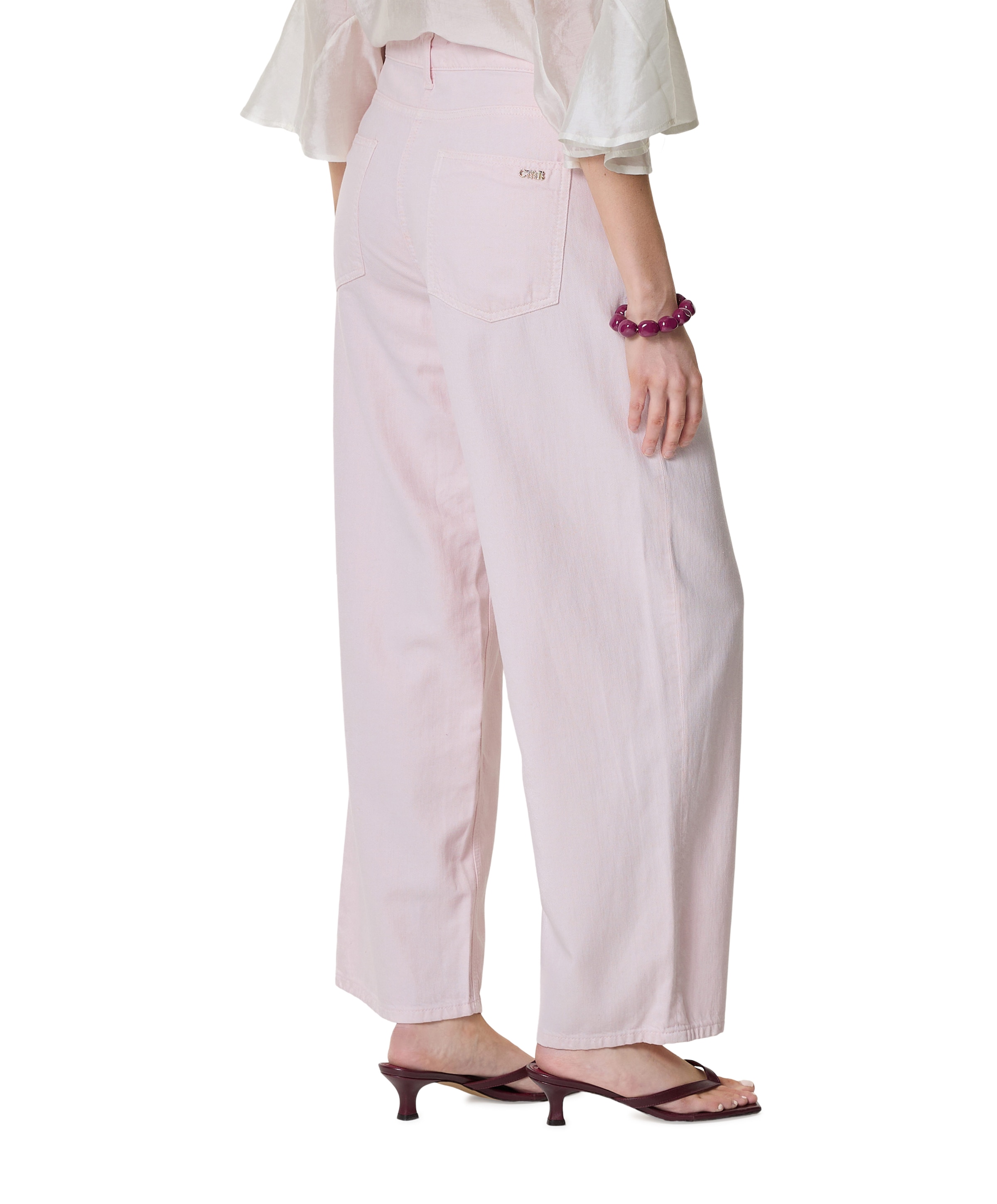 Cambio Baggy dames jeans roze