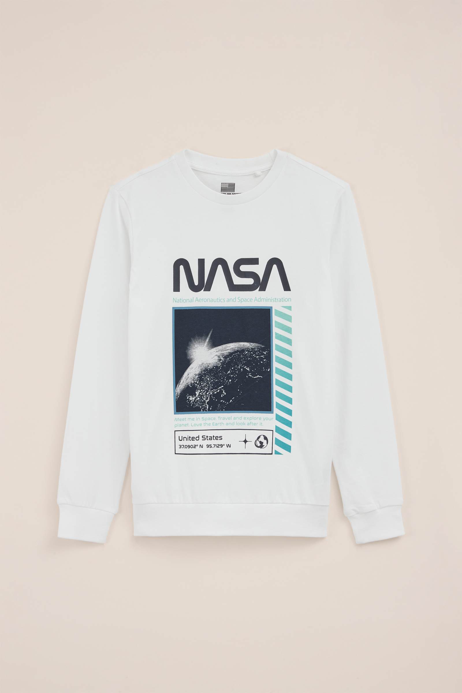 Jongens NASA®-T-shirt met opdruk Blue Ridge Wit