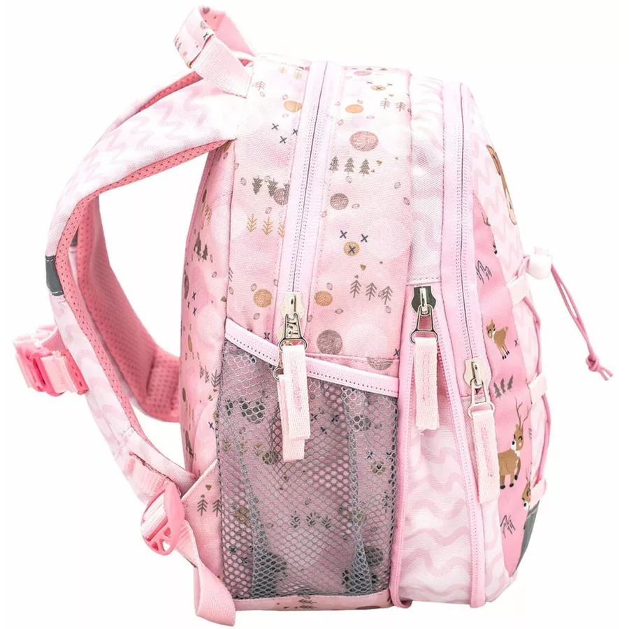 Belmil Kindergartenrucksack Mini Kiddy Kindergartenrucksack für 1-3 Jährige Kinder mit Brustgurt Woodland Deer