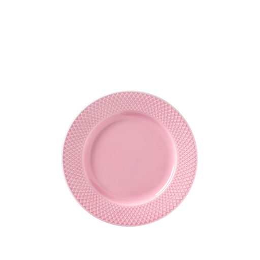 Lyngby Porcelæn Rhombe Color Frokosttallerken, Rose, Ø21 cm
