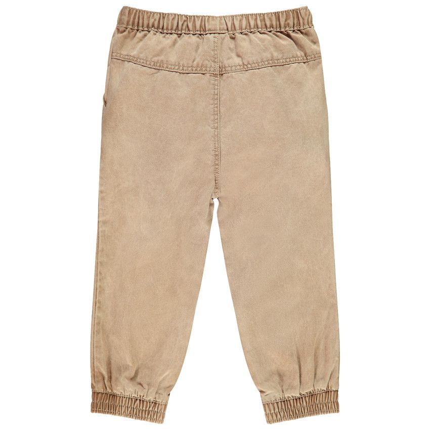 Pantalon en toile à taille élastiquée pour bébé garçon - Moutarde