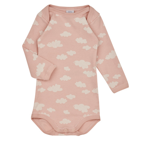 Petit Bateau - BODY US ML CLOUDY PACK X3 - Rose / Blanc
