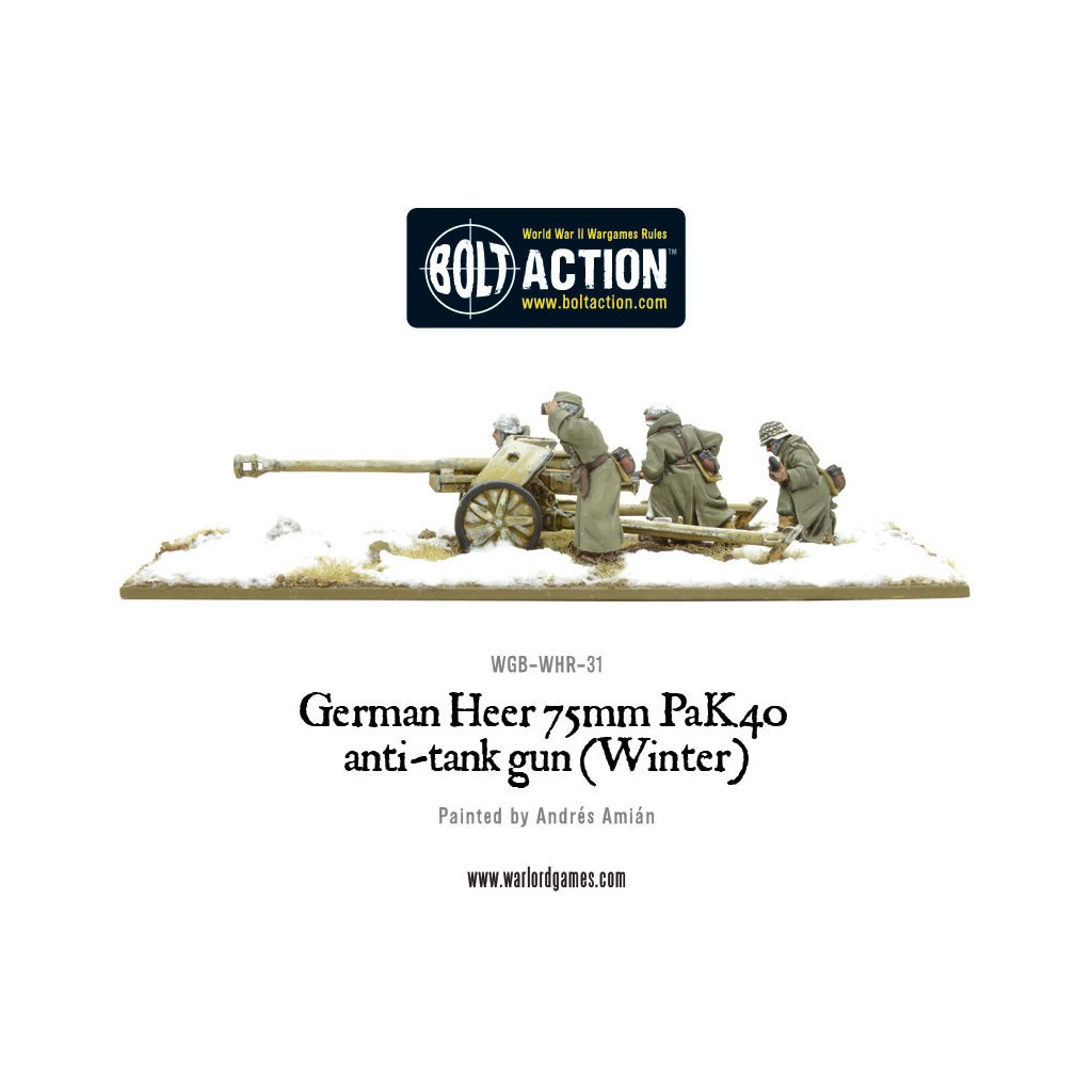 Bolt Action - Heer 75mm Pak 40 anti-tank gun (Winter)