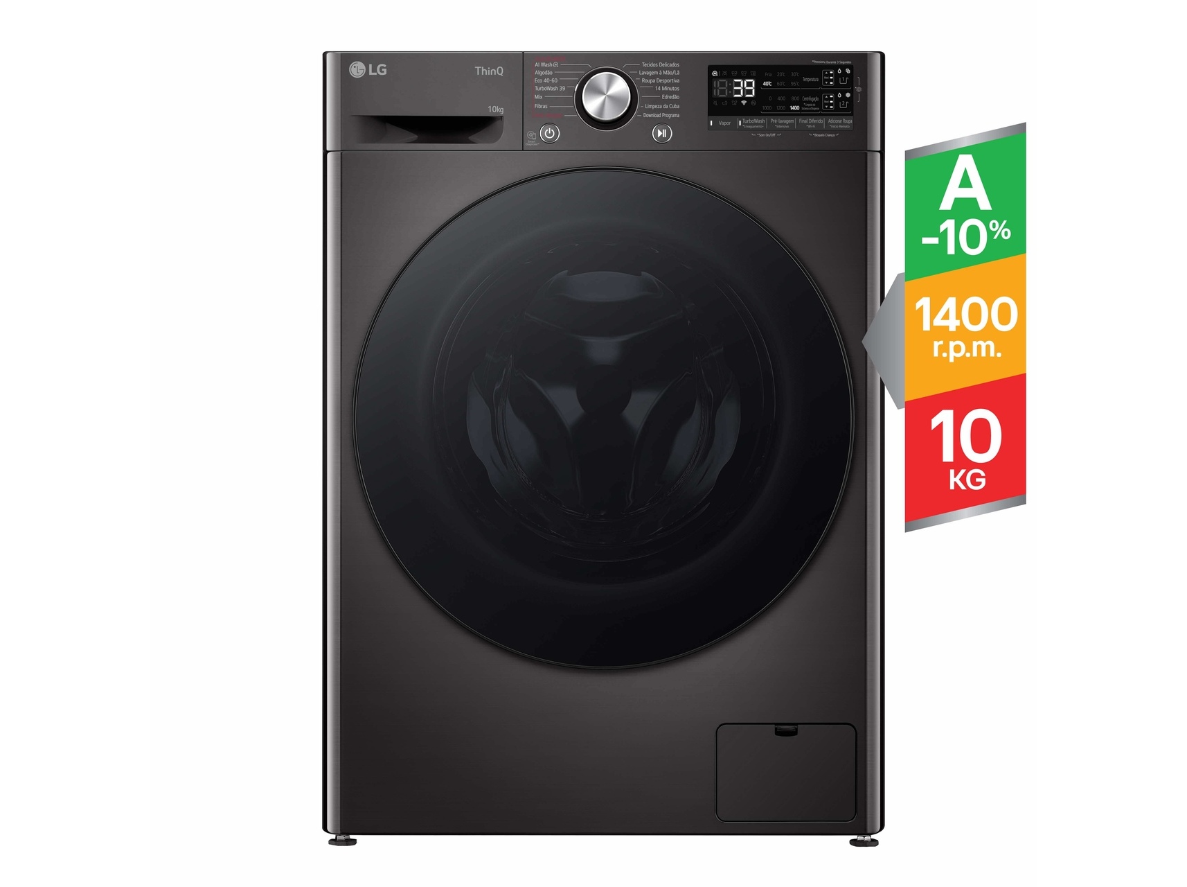 MÁQUINA DE LAVAR ROUPA LG F4WR7510SGB - PRETO A 10KG