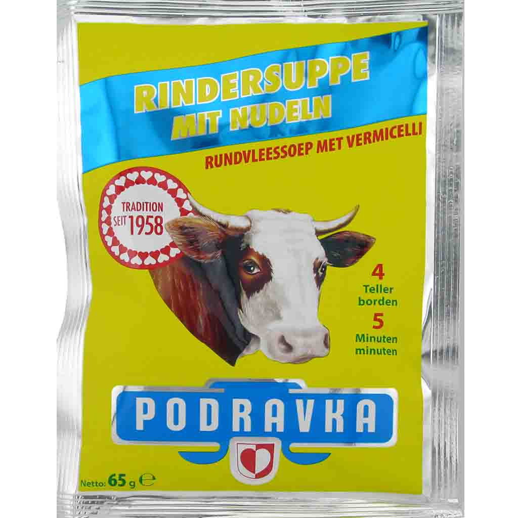 Podravka Rindersuppe mit Nudeln 65g MHD:3.12.25