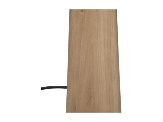 Lampe à poser en Métal filaire Noir et Bois de Pin H 46 cm