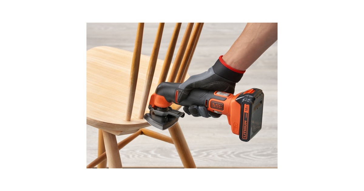 BLACK+DECKERBDCOS18N-XJ 18V Oscillerende Multitool multifunctioneel gereedschap  (Oranje/zwart, Accu en oplader niet inbegrepen)