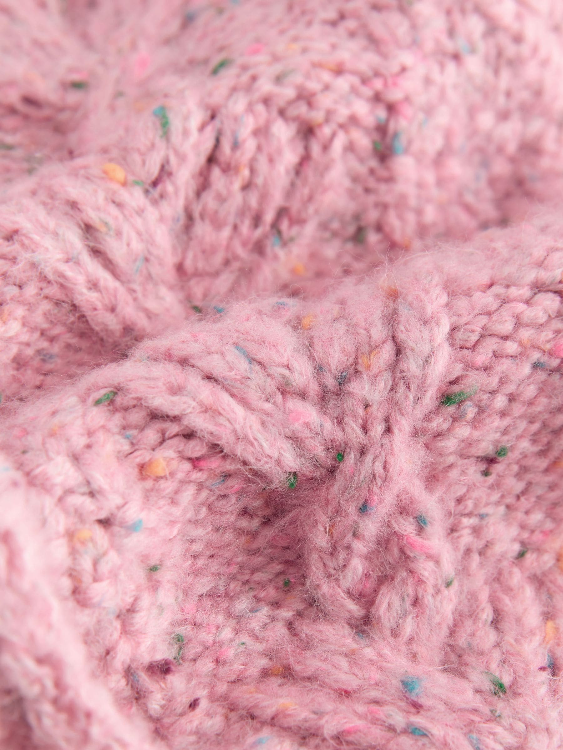 Roze - Grofgebreid gebobbeld vest (3 mnd-10 jr)