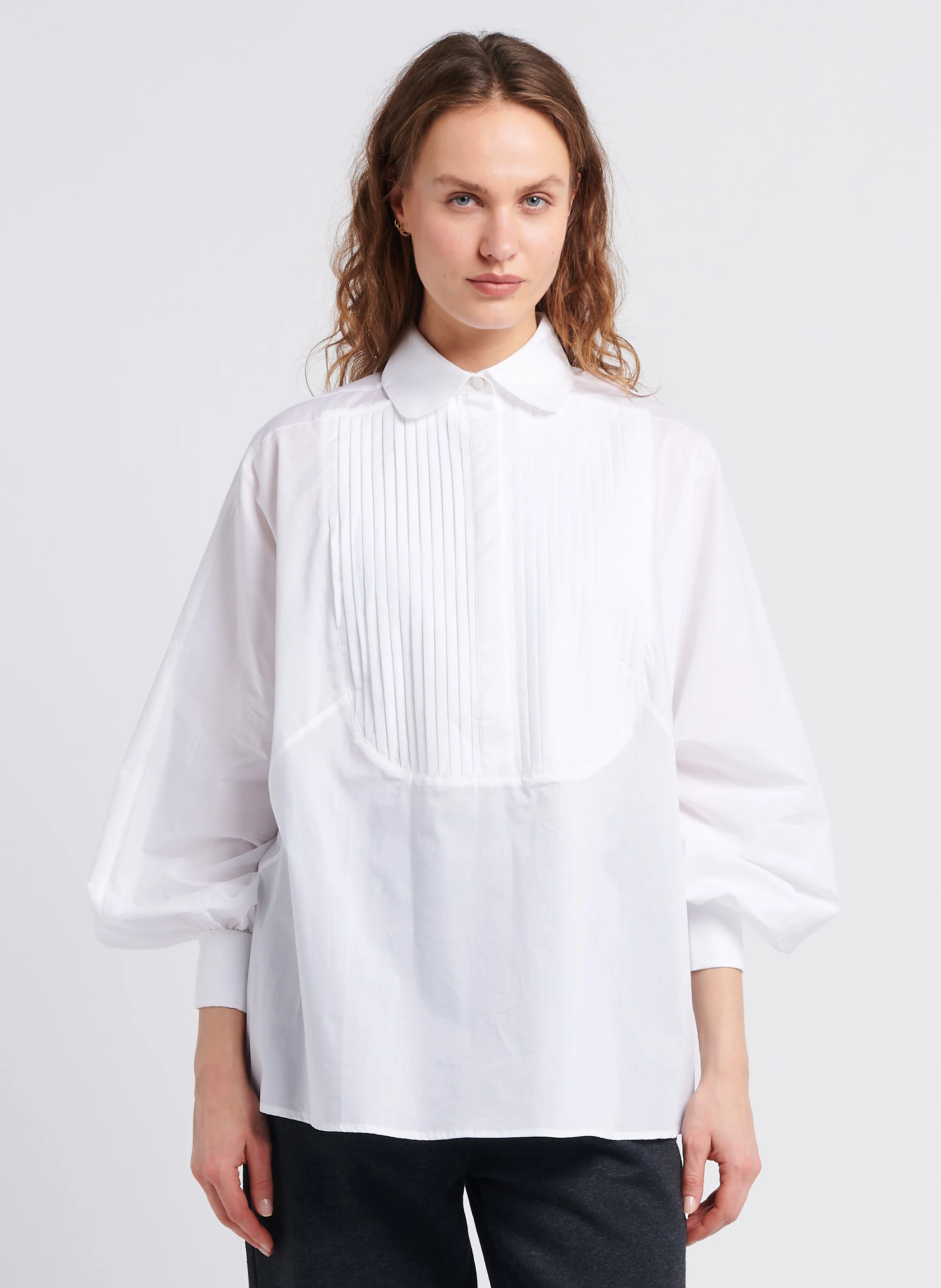 GATSBY - Chemise col classique droite en coton | Blanc