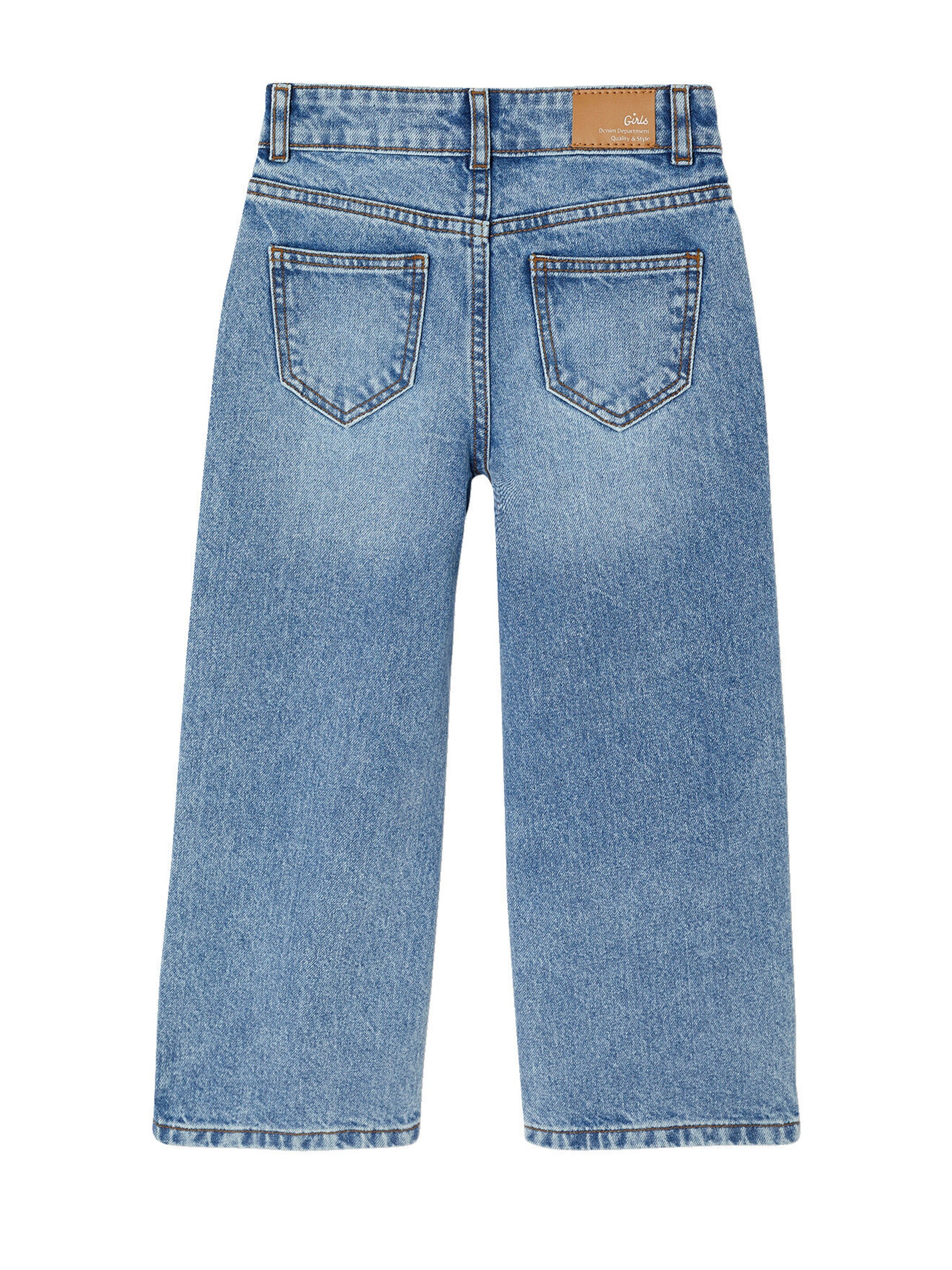 Vertbaudet Weite Mädchen Jeans, Hüftweite REGULAR mittelblau