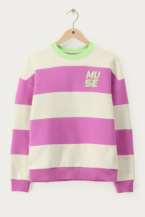 Paars gestreepte sweater 