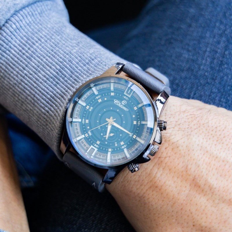 Montre Homme CHTIME bracelet Cuir Gris