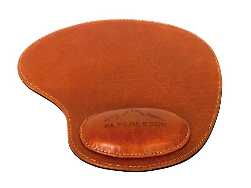 Alpenleder Mausmatte Salem Cognac Mauspad aus Leder