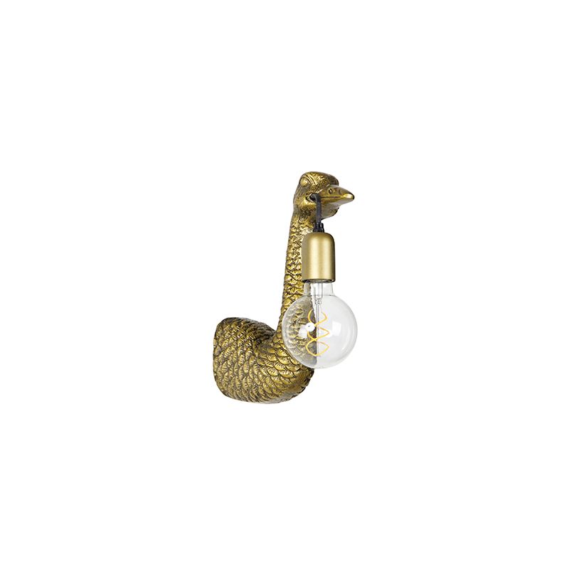 Vintage wandlamp messing - Animal Camel bird