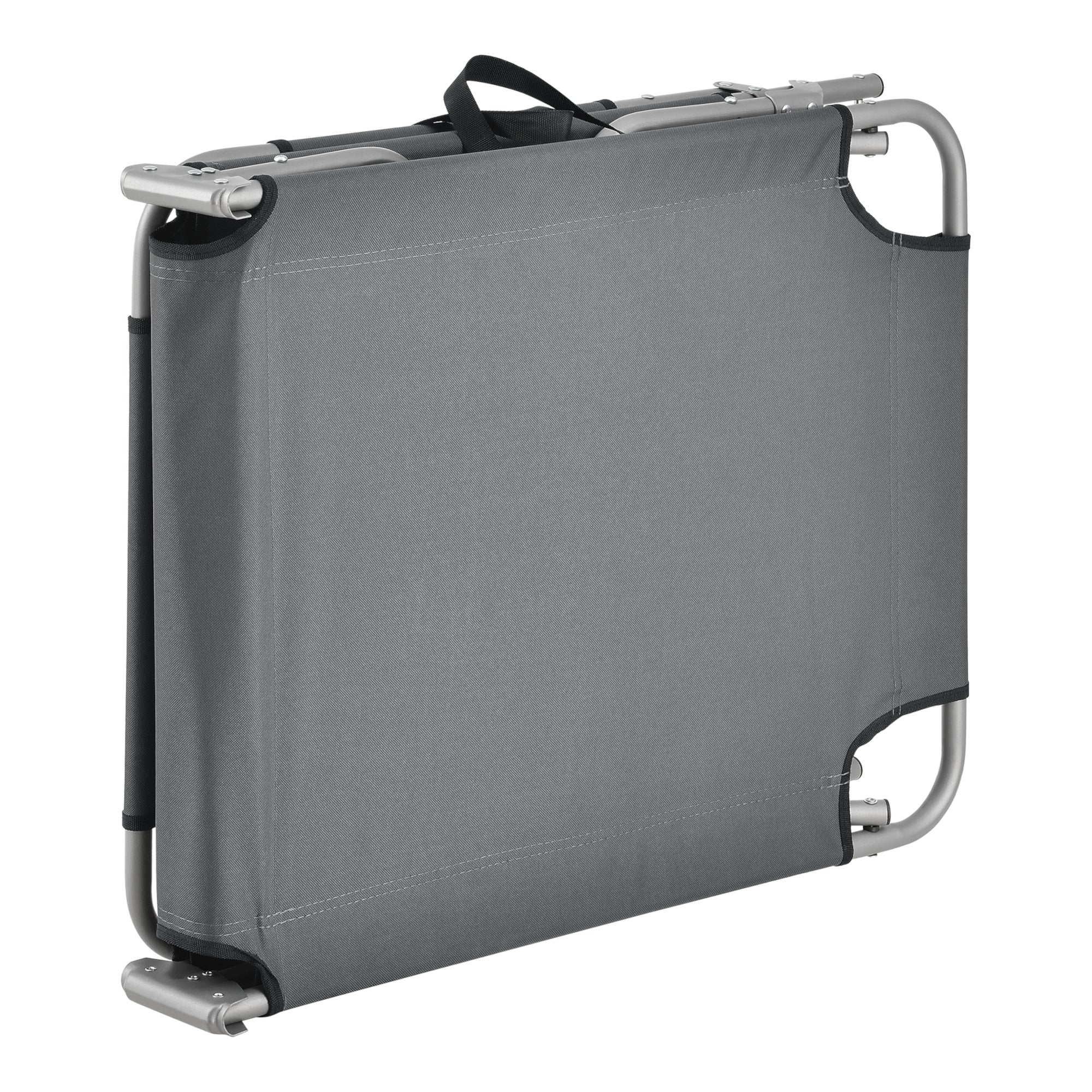 Lot de 2 transats inclinables acier polyester argenté mat gris foncé