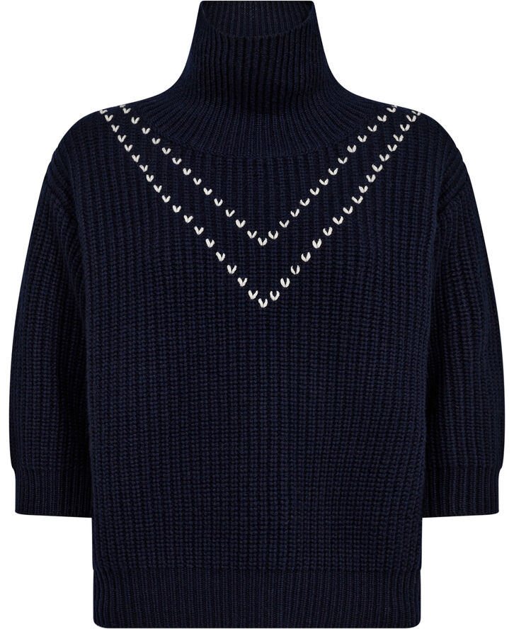 Lisa Yang Henny Sweater Navy/Cream Size 2 Navy/cream