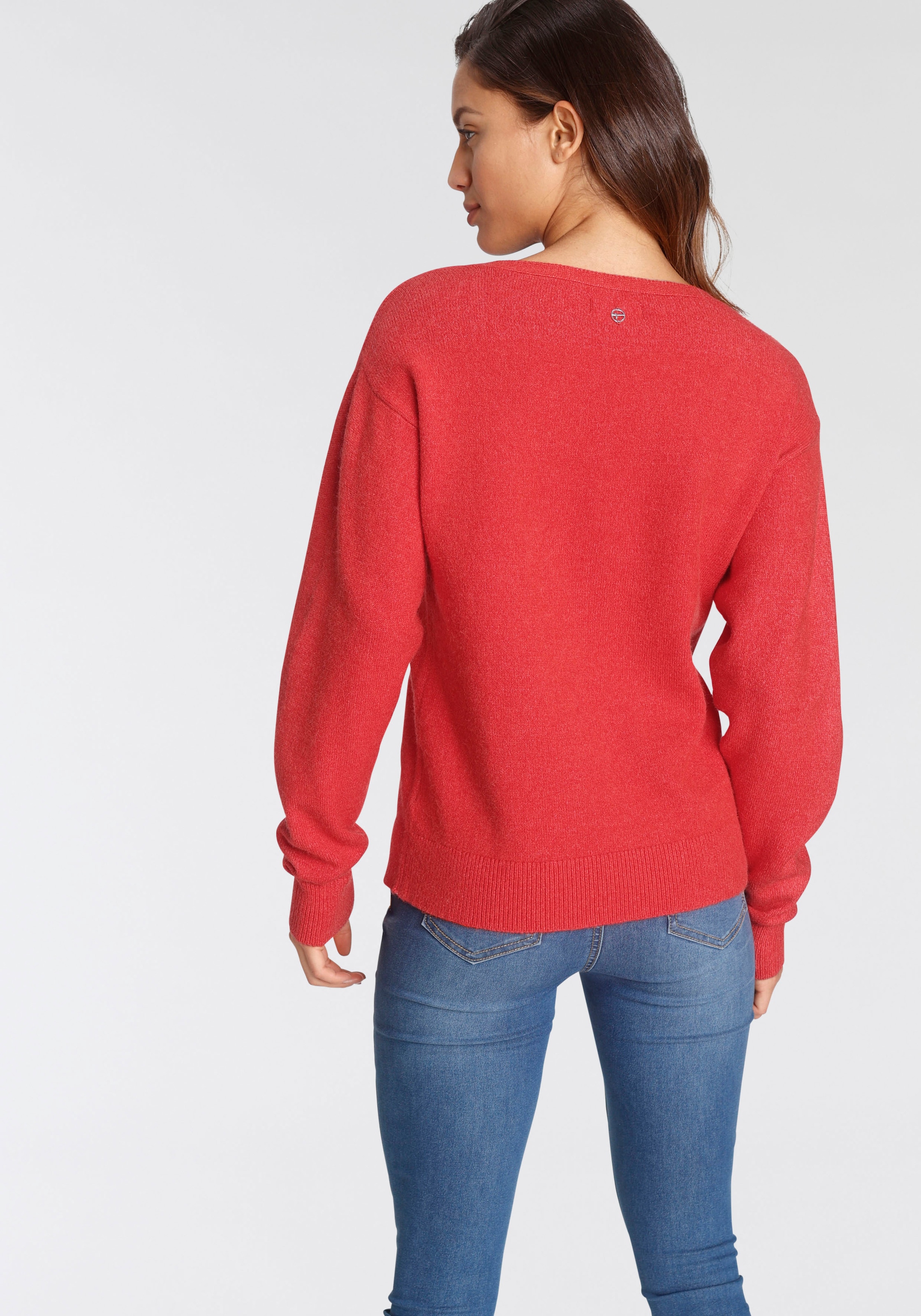 Tamaris V-Ausschnitt-Pullover , mit Frontbiese