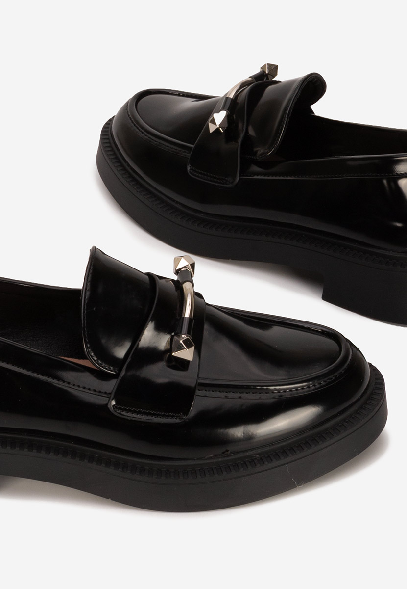 Mocassins pour femme vernis noirs Letissia