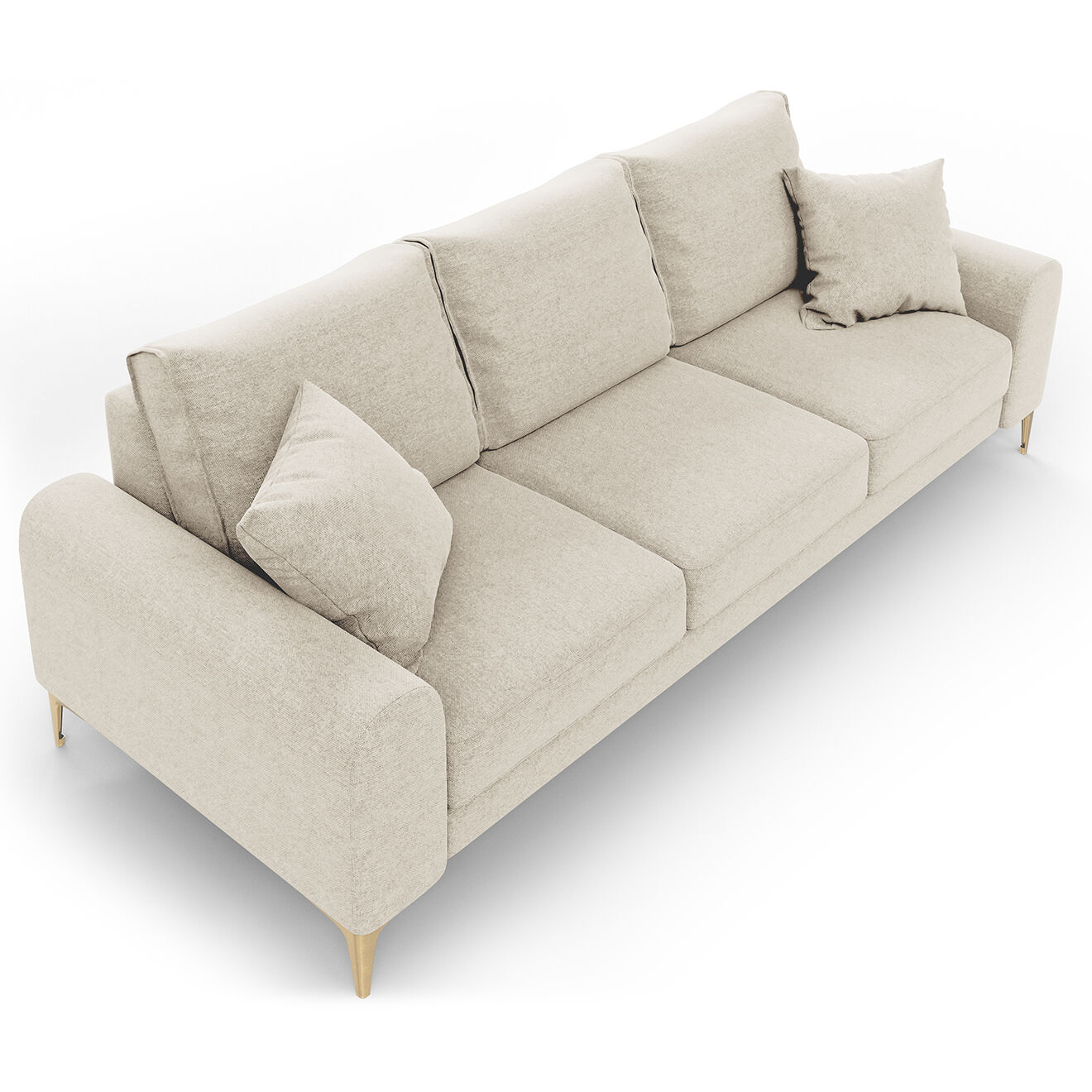 Mazzini Sofas Canapé 4 places Madara beige clair - 237x102x90 cm