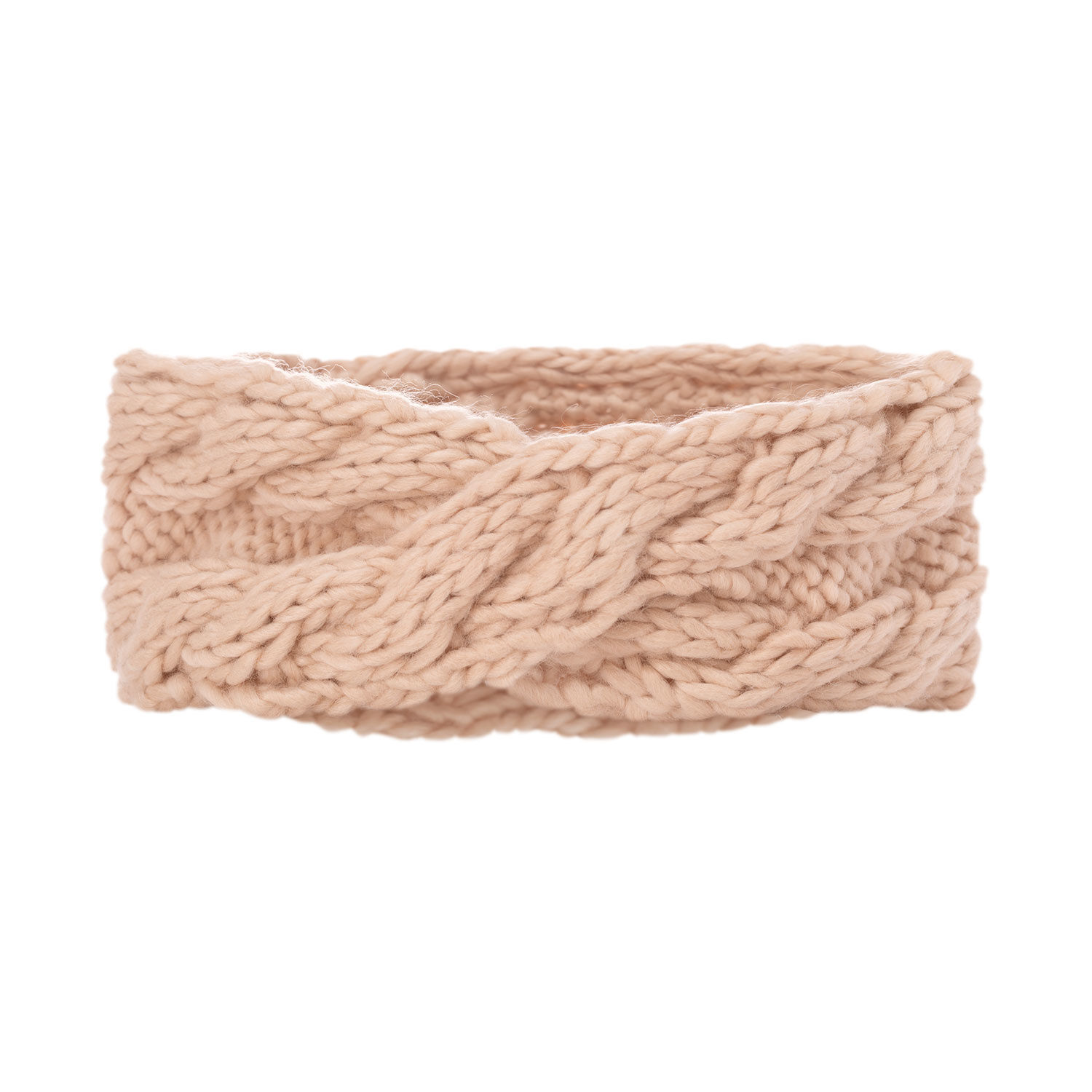 Stirnband mit Zopfmuster und Knotenoptik