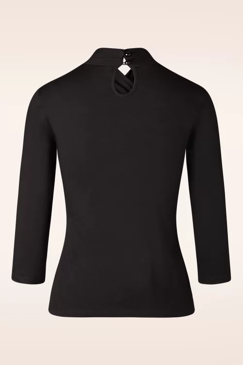 Banned Retro Sophia evening jersey top in zwart