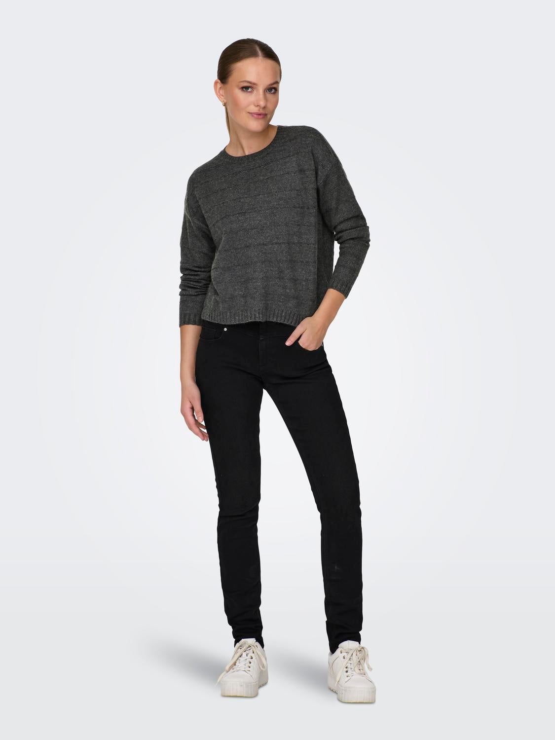ONLKATIA Strickpullover Dark Grey Melange