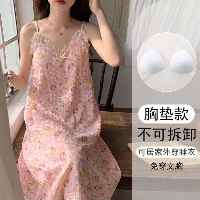 Fabricino - Mouwloze pyjamajurk met patroon