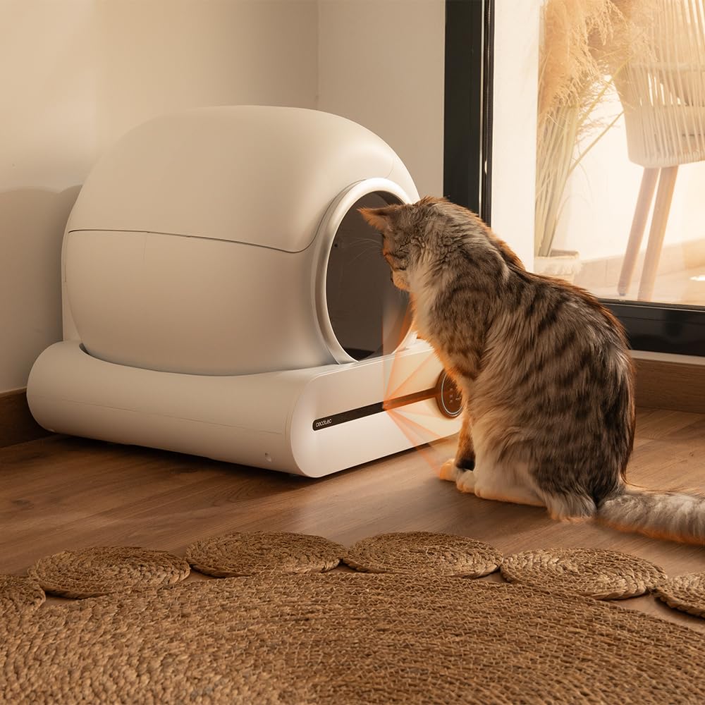 Cecotec Bac à Litière Autonettoyant pour Chats Pumba 8500 CleanKitty Smart. Triple Système de Désodorisation, Contrôle Via WiFi et Écran, Silencieux e