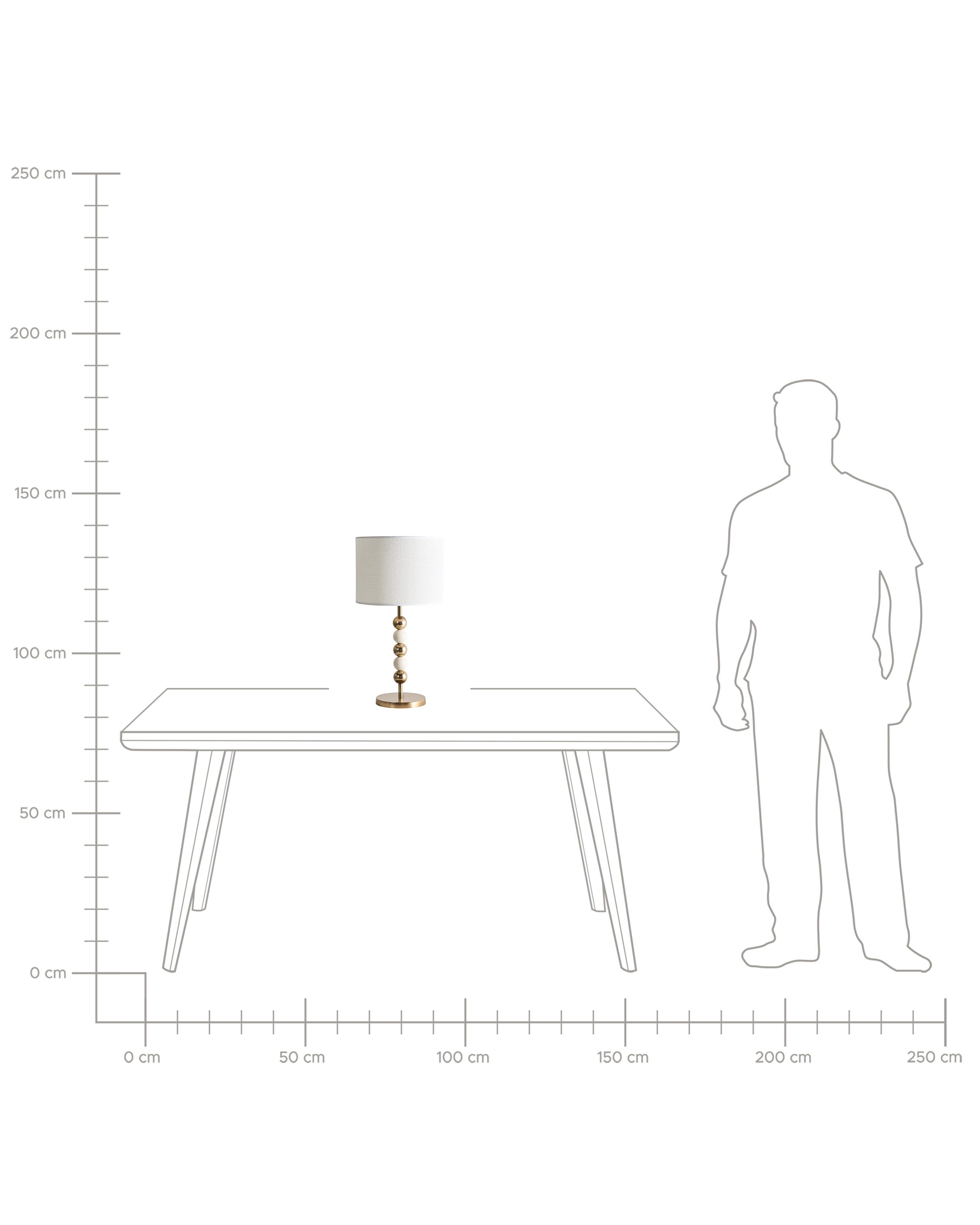 Tafellamp LOKY Metaal Messing/beige