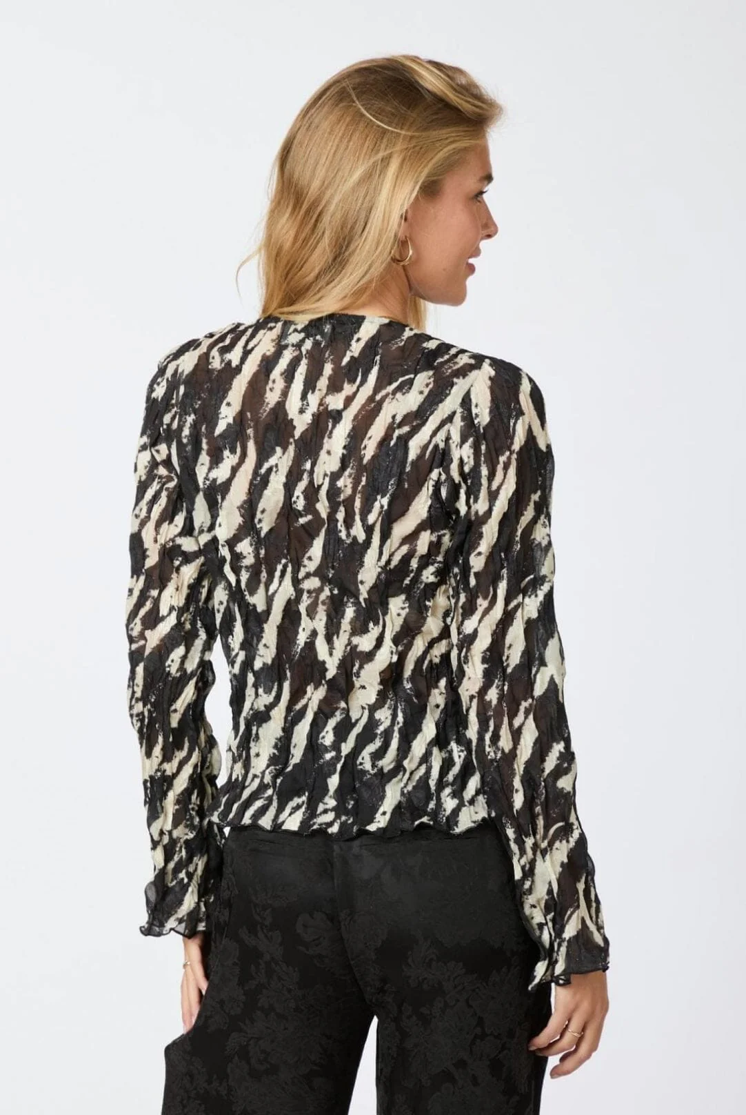 Neo Noir Indy Distressed Zebra Blouse