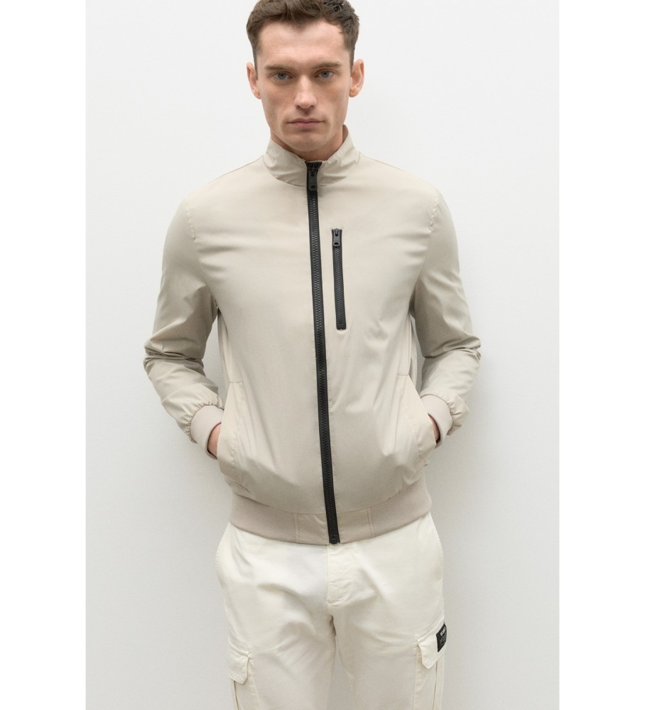 Casaco masculino ECOALF Ampatoalf, branco areia