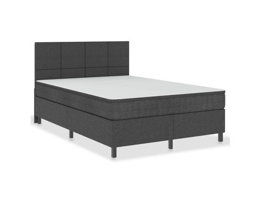 VIDAXL - Sommier 180 x 200 Sommier tapissier gris foncé tissu 180x200 cm