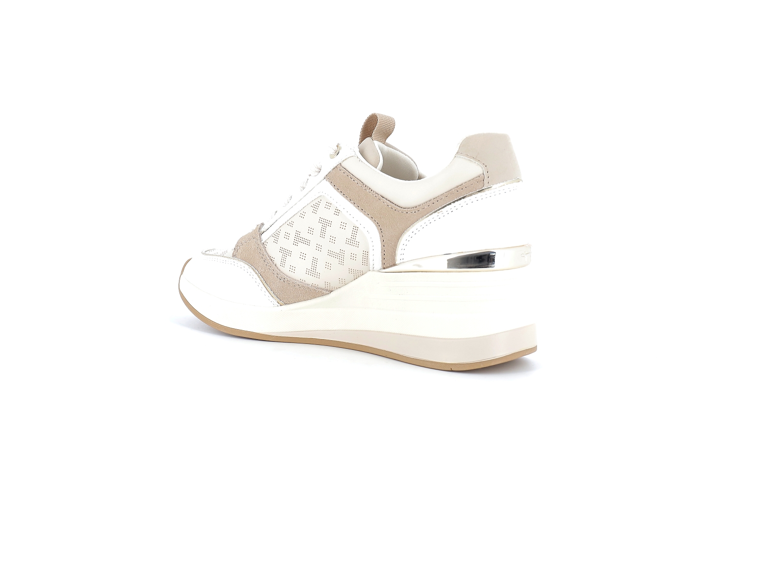 Tamaris-23703 Matières combinées Blanc Beige