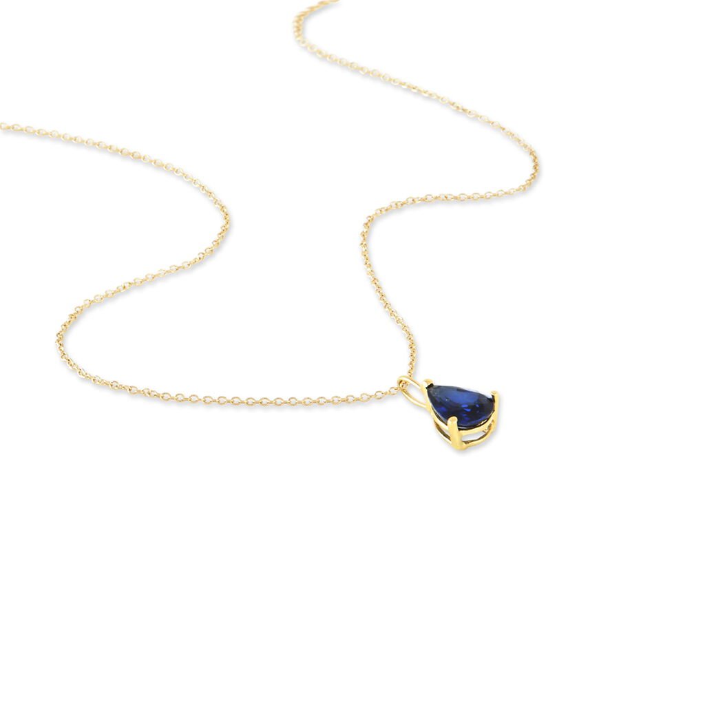 Collier Goutte Or Jaune Saphir
