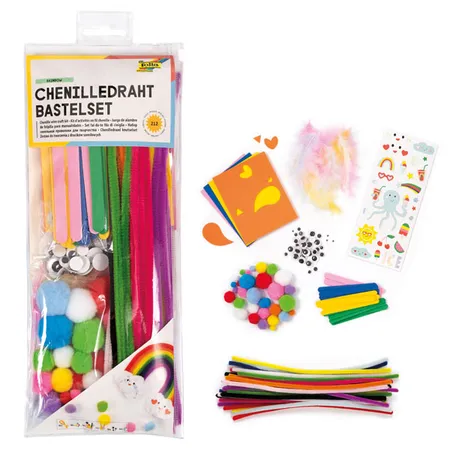 Folia Bastel-Set Chenilledraht RAINBOW 212 Teile