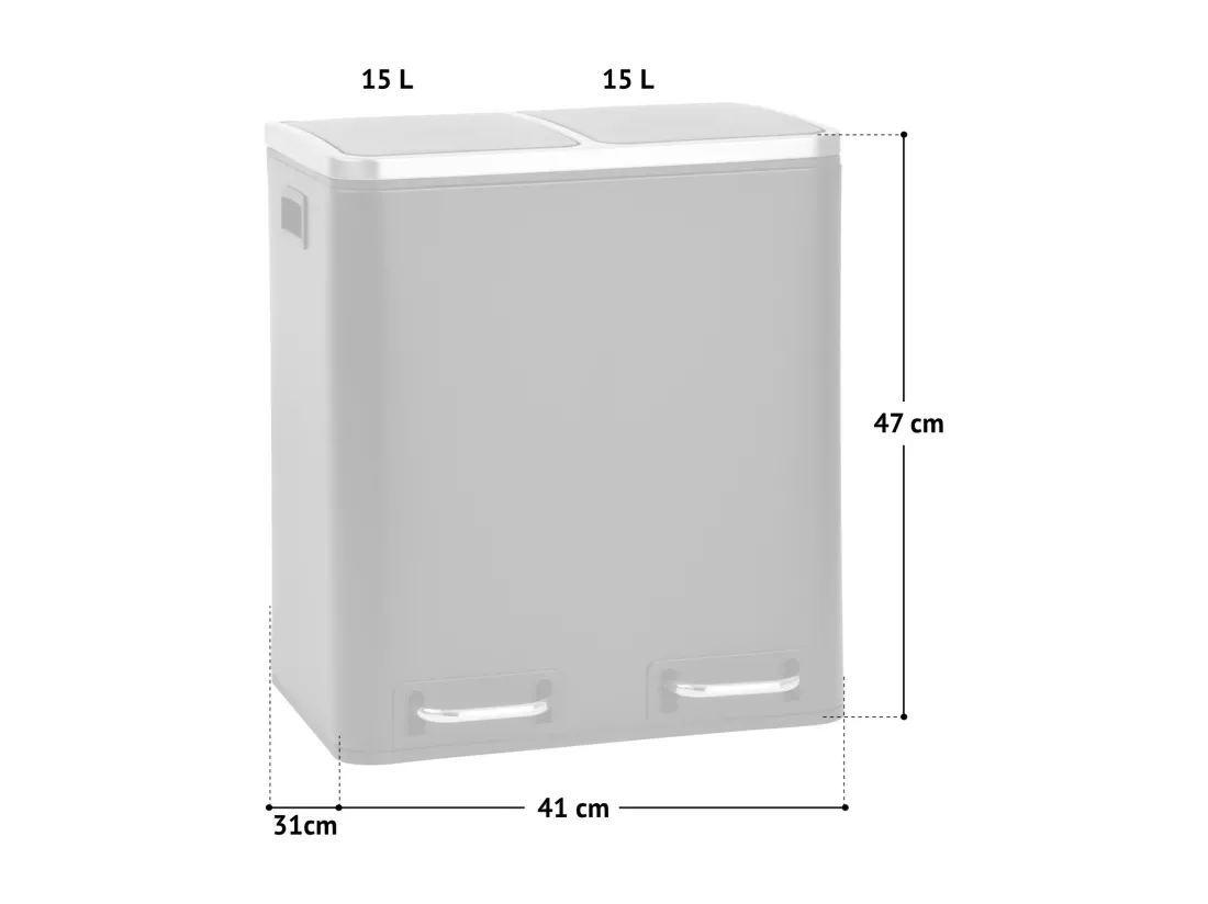 Poubelle de tri 30L en inox