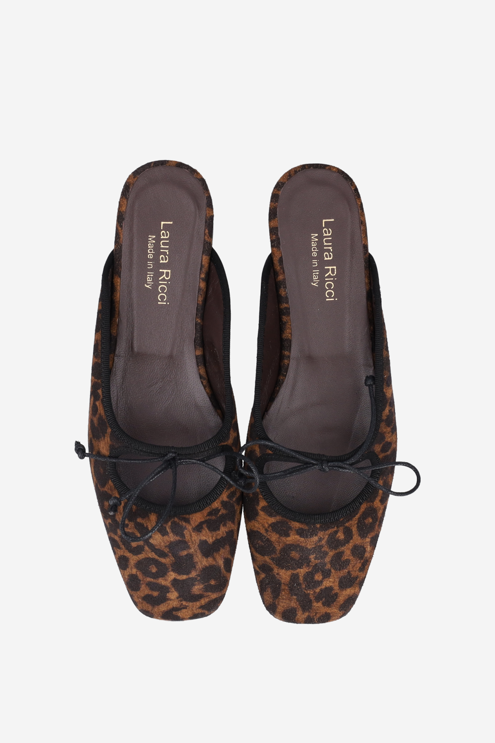 Leopard suede mules