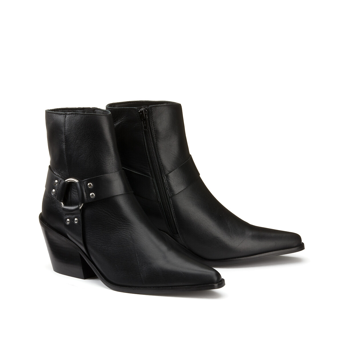 COLEÇÕES LA REDOUTE<br>Botas de motociclista em couro, estilo western