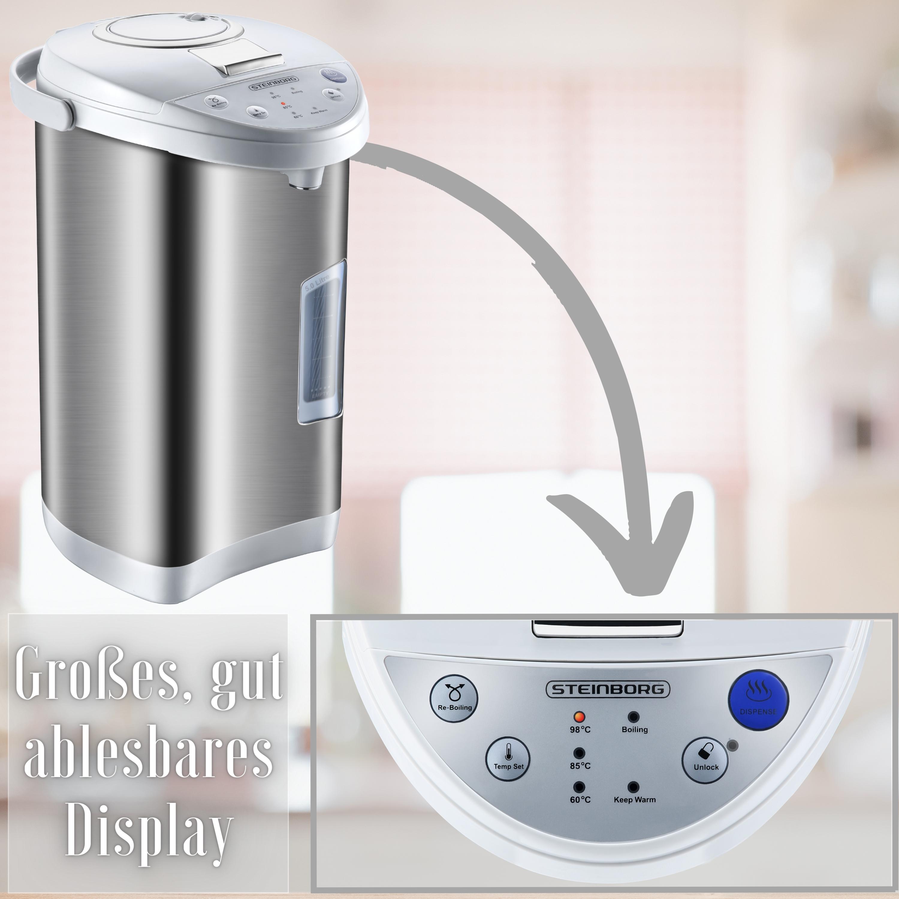 Steinborg Thermopot 5L Heißwasserspender 3 Temperaturstufen 680W