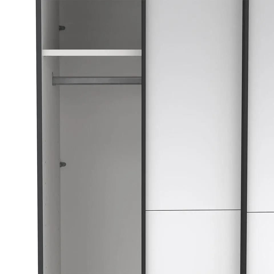 Hioshop Como schuifdeurkast 2 deuren met spiegel 120x220cm mat grijs