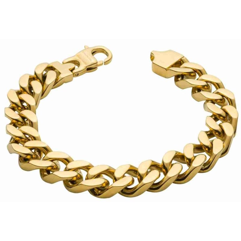 Bracelet plaqué or en acier inoxydable