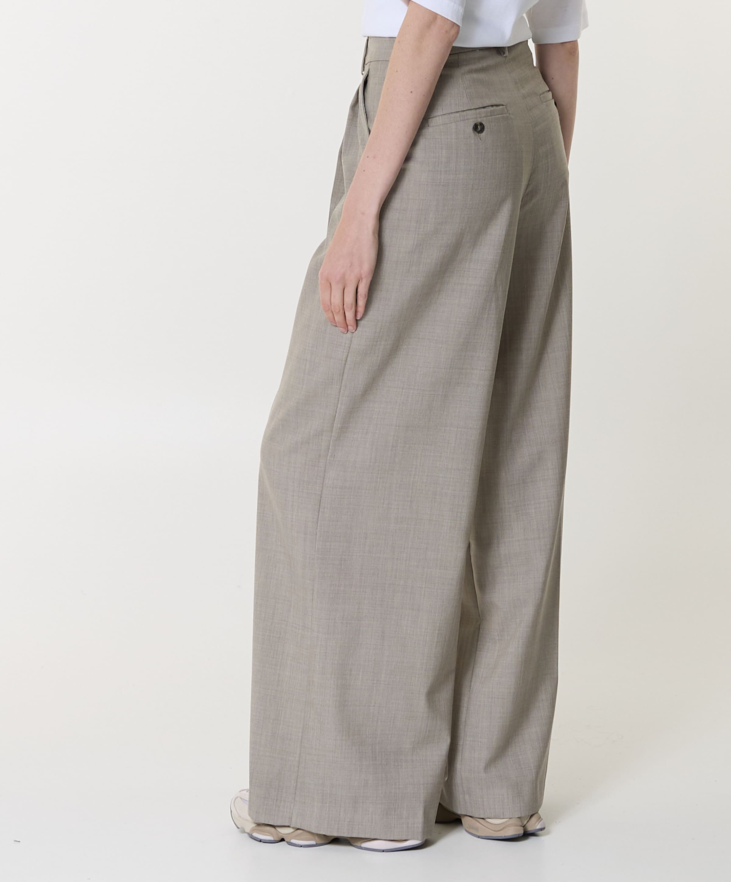Weekend MaxMara Ovvio Tela Tropical Pura dames pantalon grijs
