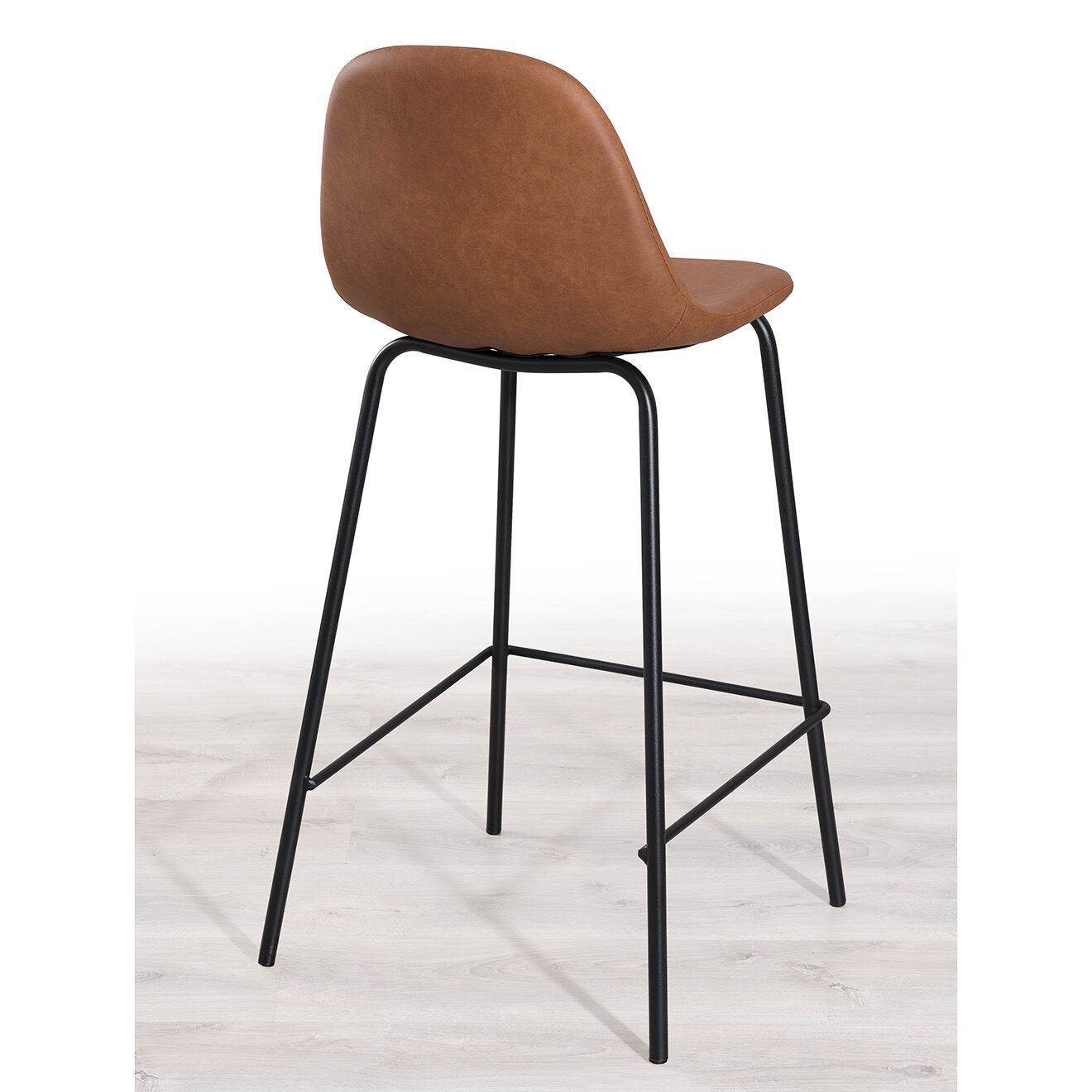 Macabane 2 Chaises de bar John marron - 41x45x87 cm