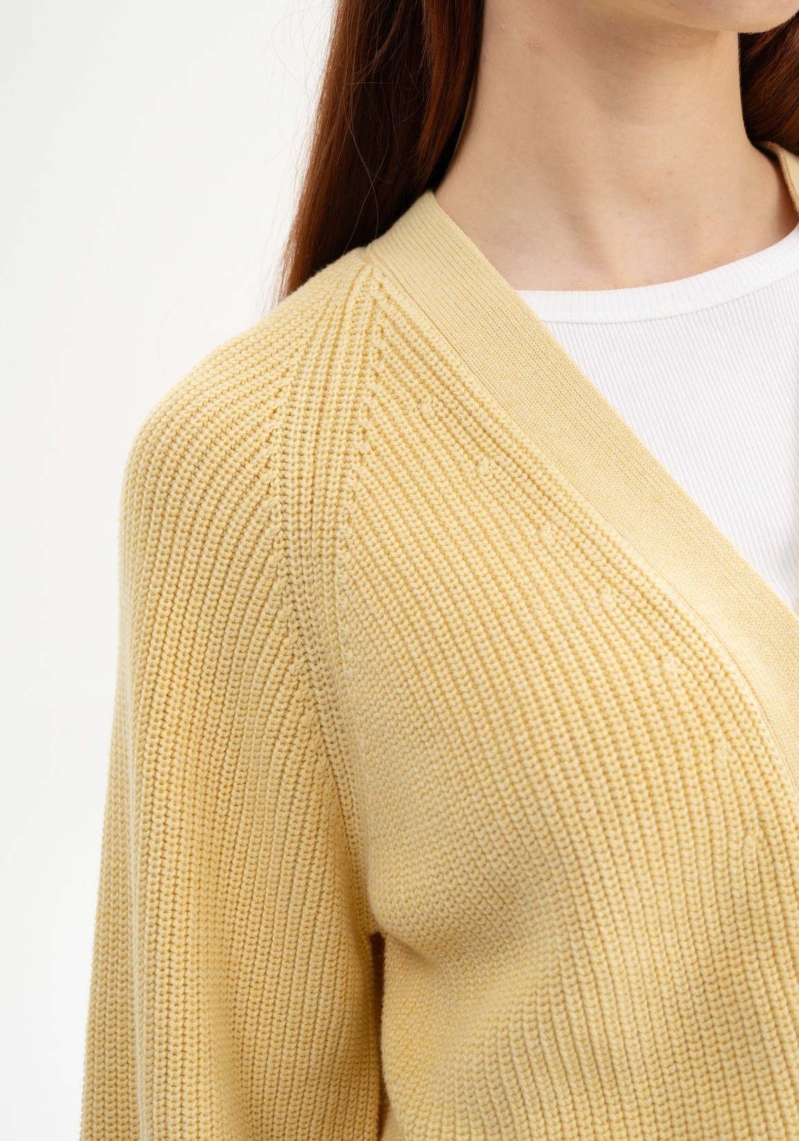 Mela Rippstrick Cardigan Bhuma Butterblume Melange