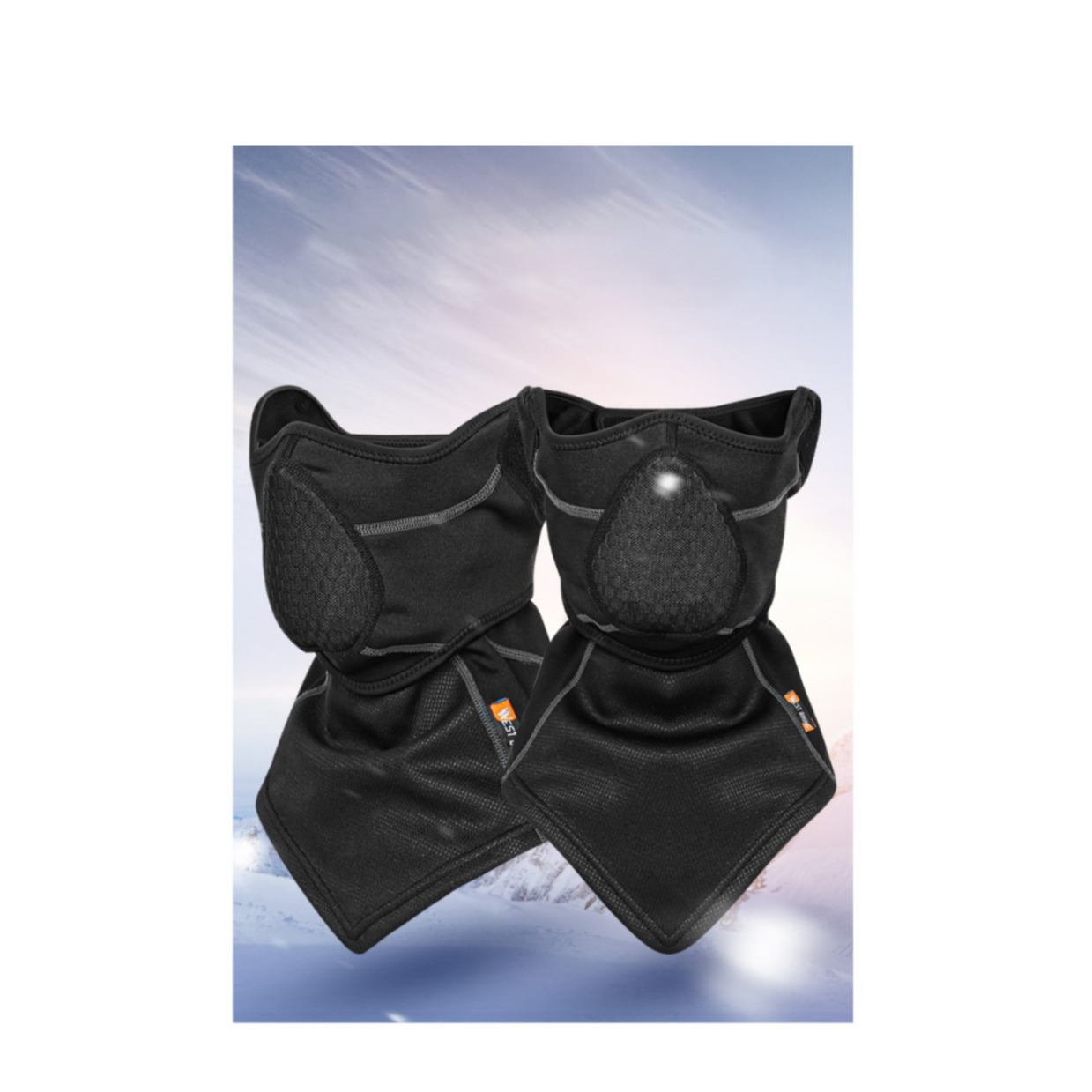 Thermo Bandana Schal Biker Sturm Maske (Motorrad / Ski / Fahrrad) - Schwarz