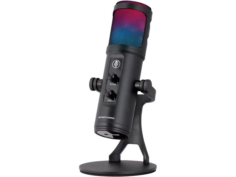 DELTACO Mikrofon GAM-171 RGB Gaming, Schwarz Streaming-Mikrofon