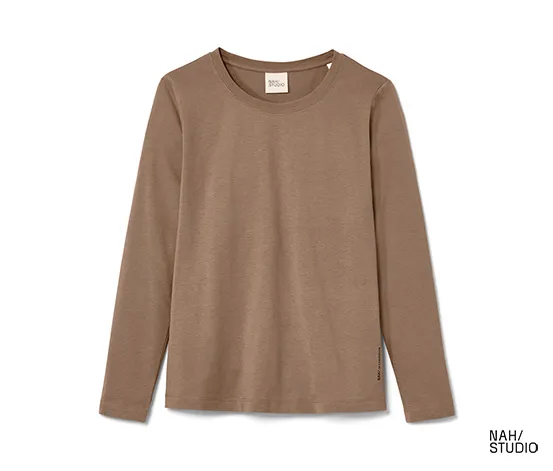 NAH/STUDIO Longsleeve | nachhaltige Baumwolle, hazelnut