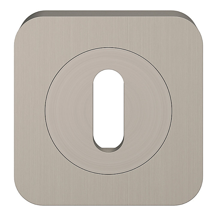 Rosace de fonction rond à visser à serrure GoodHome Duod effet nickel satin gris Ø52.5mm
